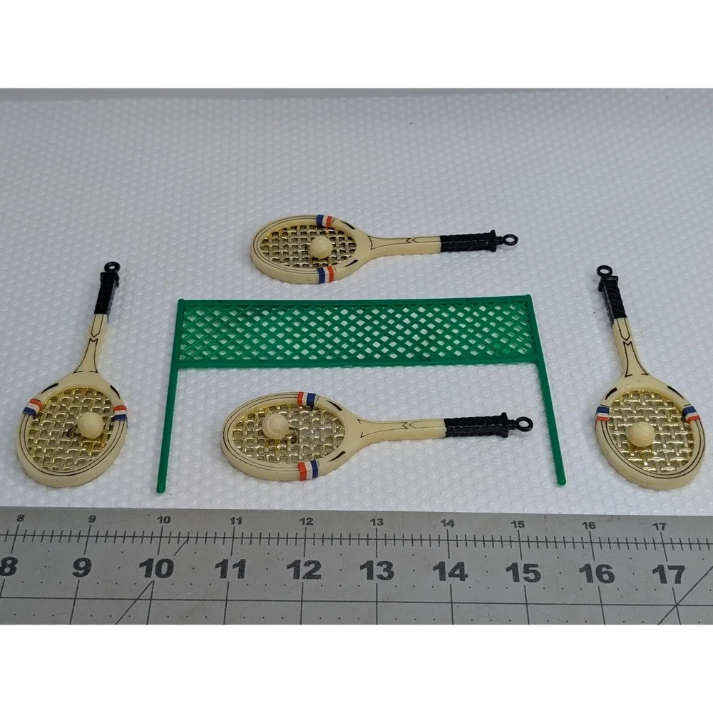 Plastic Tennis Racket Ball Lot Net Cake Toppers‎